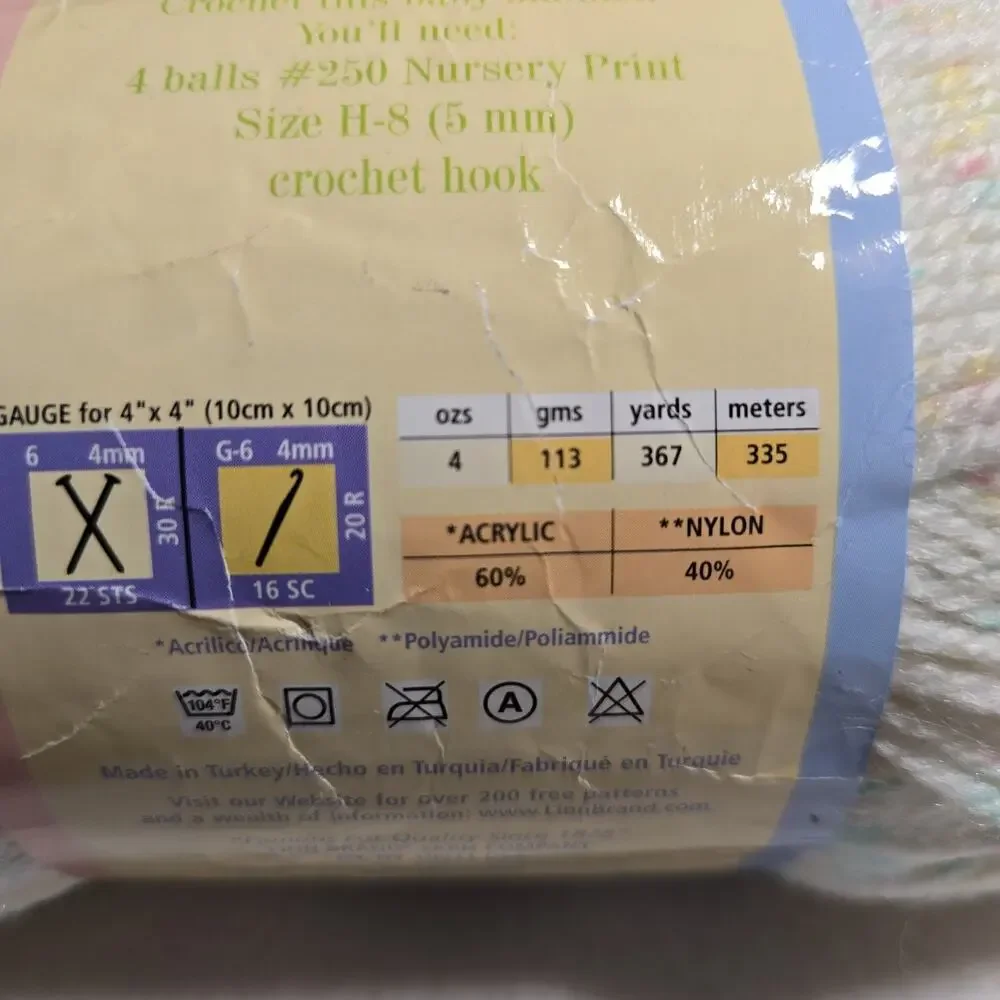LION BRAND BABY SOFT Yarn Discontinued CANDY 1 Skein